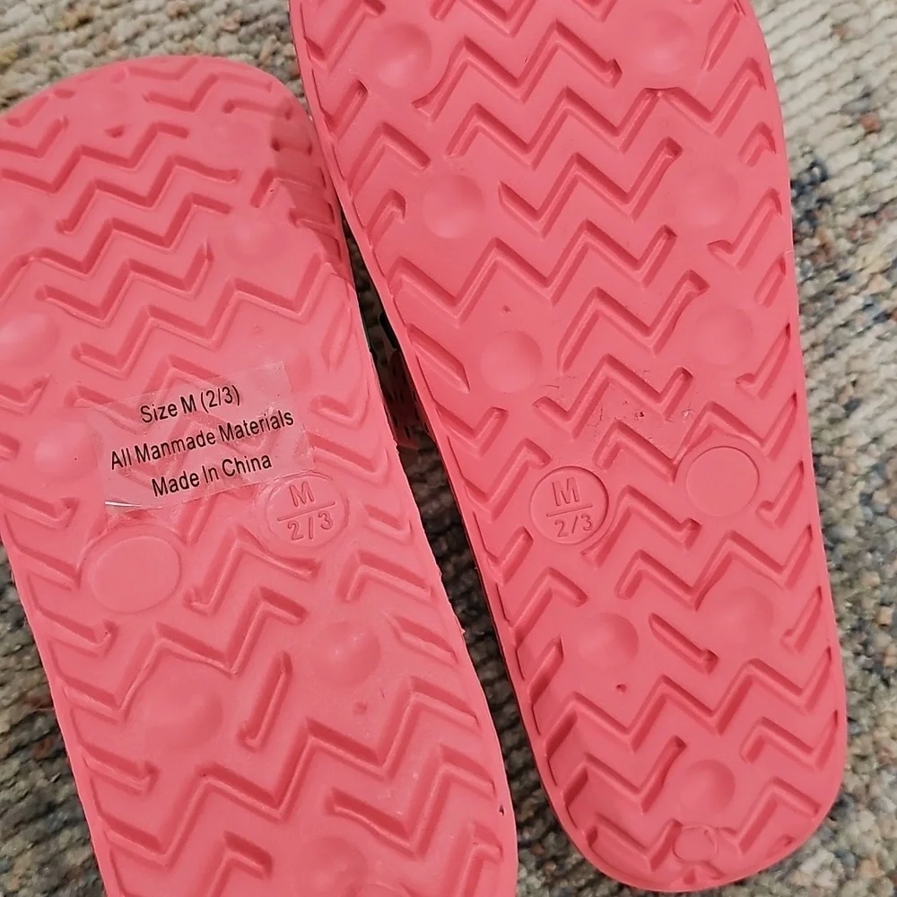 West Loop Girl's Strawberry‎ Print Slide Sandals Size 2/3